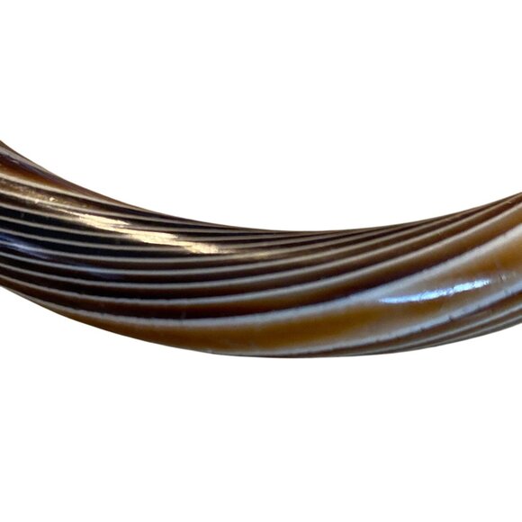 Vintage Brown & Black Swirled Lucite Bangle Bracelet - Picture 4 of 5